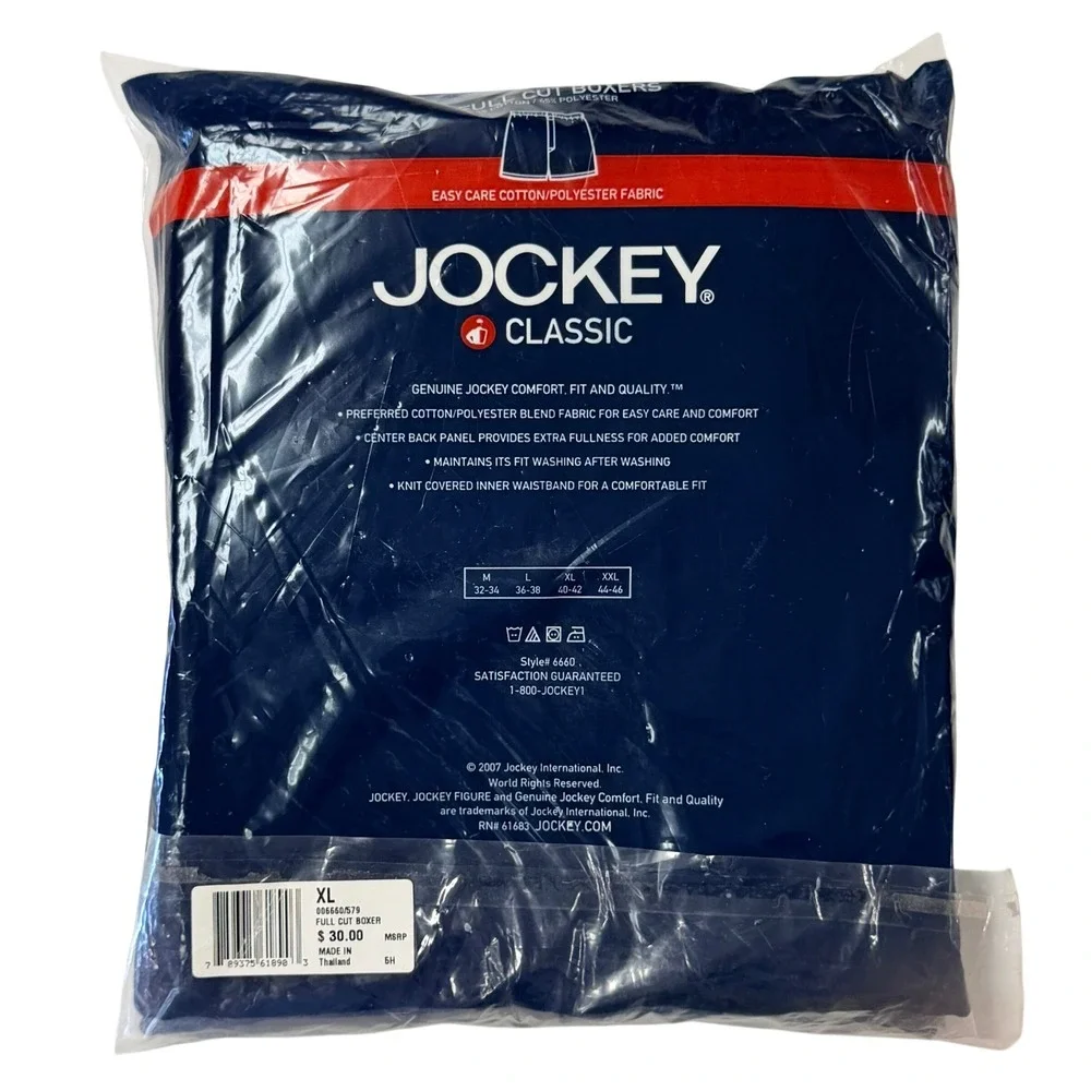 Jockey Full Cut Classic Boxers 4 PACK Men XL Multicolor Plaid Cotton Blend Y2K